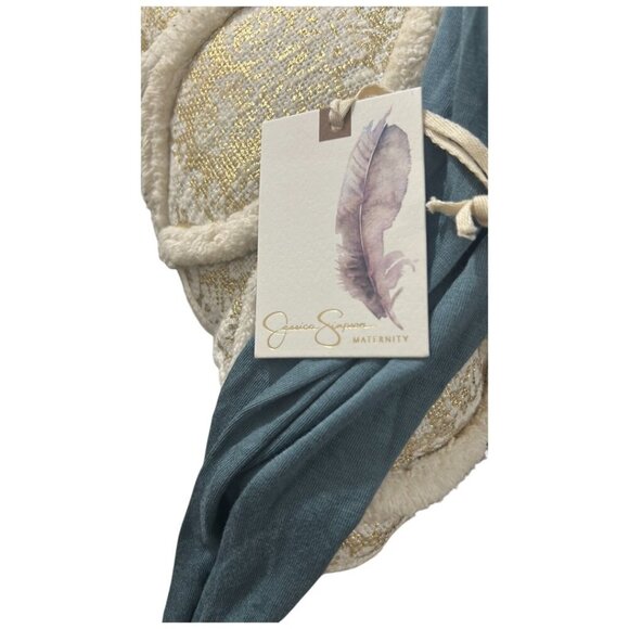 Jessica Simpson Maternity Top β XS β Joie Green β Ruched V-Neck β NWT - Picture 4 of 5